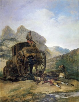goya Tableau Peinture - Attaque sur un entraîneur Francisco de Goya